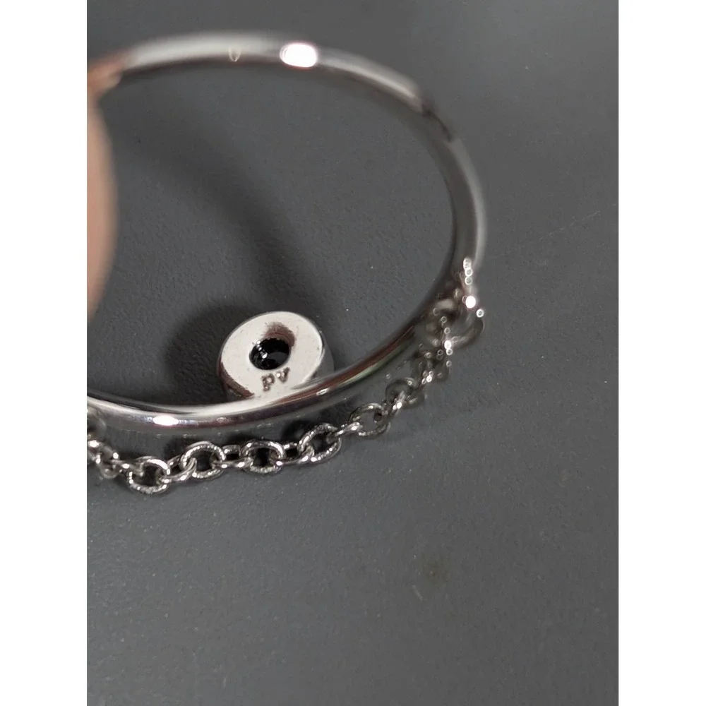 Pura Vida Silver Tone Chain Ring Blue Stone Dainty Stackable‎ Ring Size 5